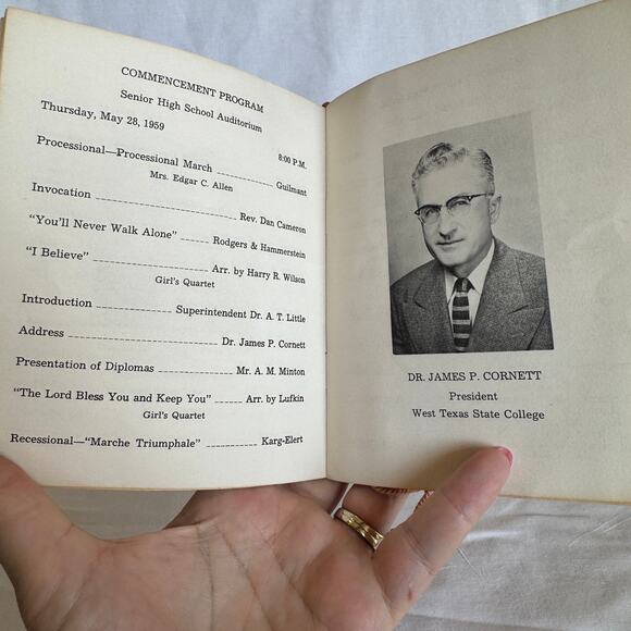 Borger TX Senior High School Commencement Program 1959 Booklet with Tassel - Picture 4 of 7